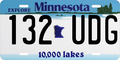 MN license plate 132UDG