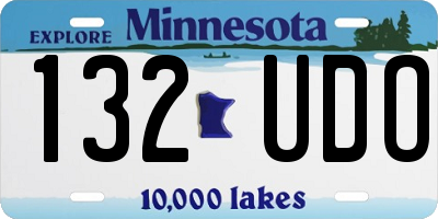 MN license plate 132UDO