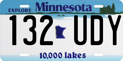 MN license plate 132UDY