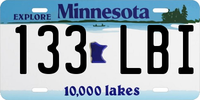 MN license plate 133LBI