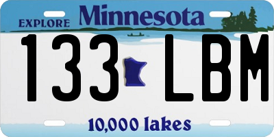 MN license plate 133LBM
