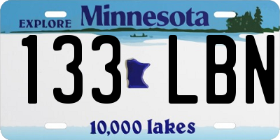 MN license plate 133LBN