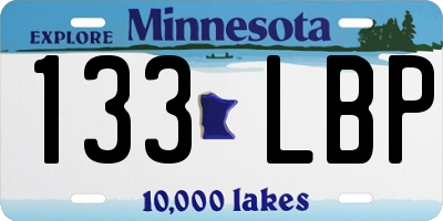 MN license plate 133LBP