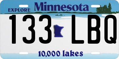 MN license plate 133LBQ