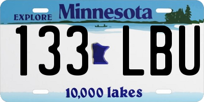 MN license plate 133LBU