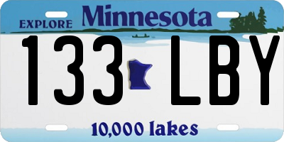 MN license plate 133LBY