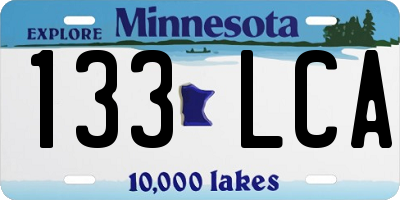 MN license plate 133LCA