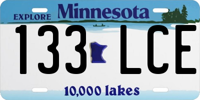 MN license plate 133LCE