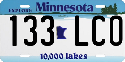 MN license plate 133LCO