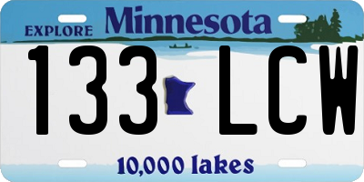MN license plate 133LCW