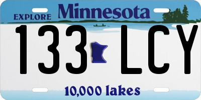 MN license plate 133LCY