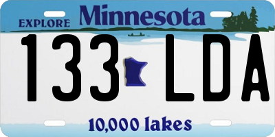 MN license plate 133LDA