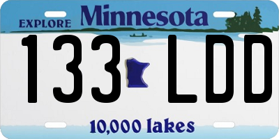 MN license plate 133LDD