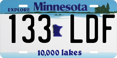 MN license plate 133LDF