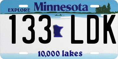 MN license plate 133LDK