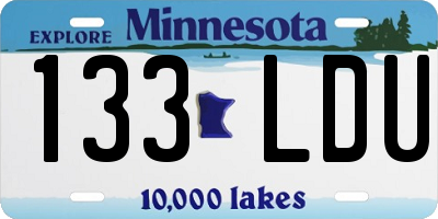 MN license plate 133LDU