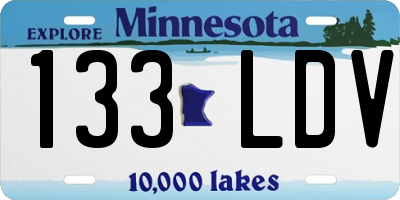 MN license plate 133LDV