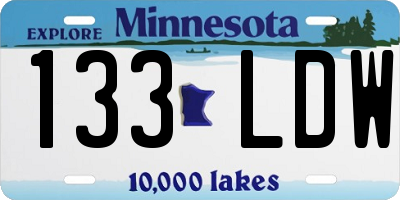 MN license plate 133LDW