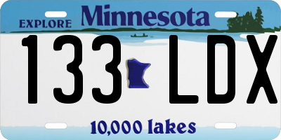 MN license plate 133LDX
