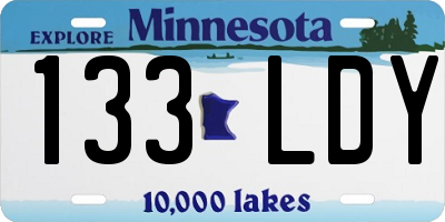 MN license plate 133LDY