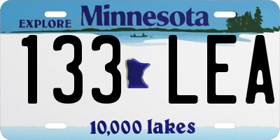 MN license plate 133LEA