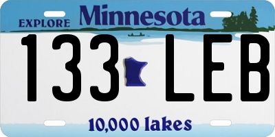 MN license plate 133LEB
