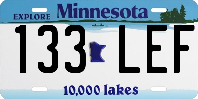 MN license plate 133LEF