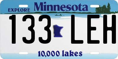 MN license plate 133LEH