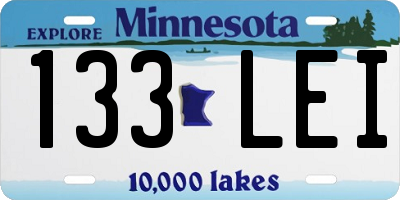 MN license plate 133LEI