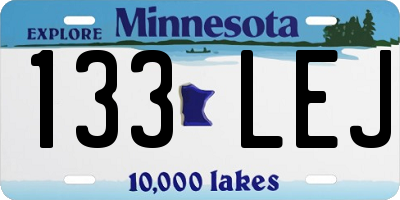 MN license plate 133LEJ