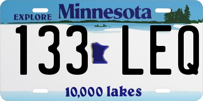 MN license plate 133LEQ