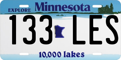 MN license plate 133LES