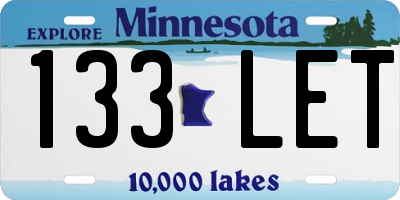 MN license plate 133LET