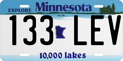 MN license plate 133LEV