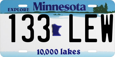 MN license plate 133LEW