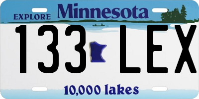 MN license plate 133LEX