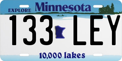 MN license plate 133LEY