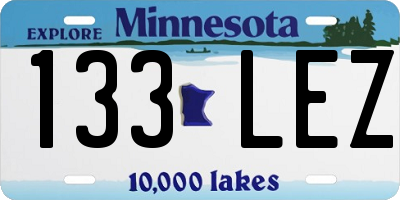 MN license plate 133LEZ