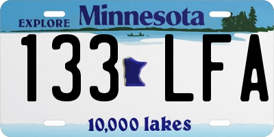 MN license plate 133LFA
