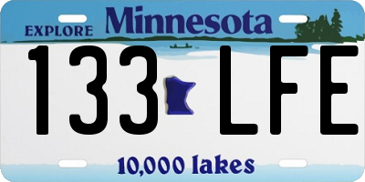 MN license plate 133LFE