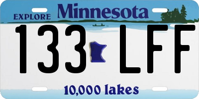 MN license plate 133LFF
