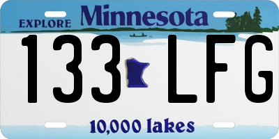 MN license plate 133LFG