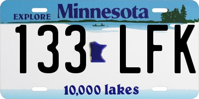 MN license plate 133LFK