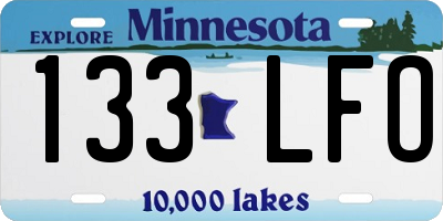 MN license plate 133LFO