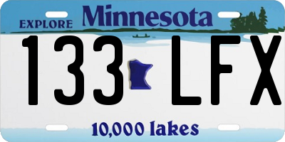 MN license plate 133LFX
