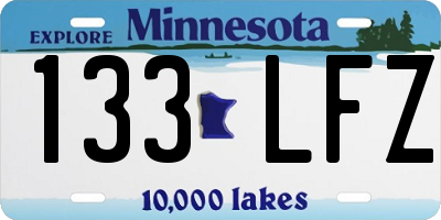 MN license plate 133LFZ