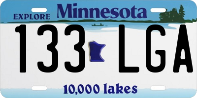 MN license plate 133LGA