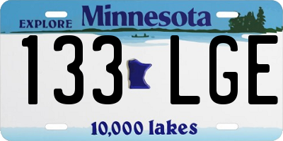 MN license plate 133LGE