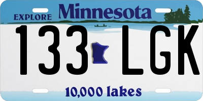 MN license plate 133LGK