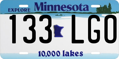 MN license plate 133LGO
